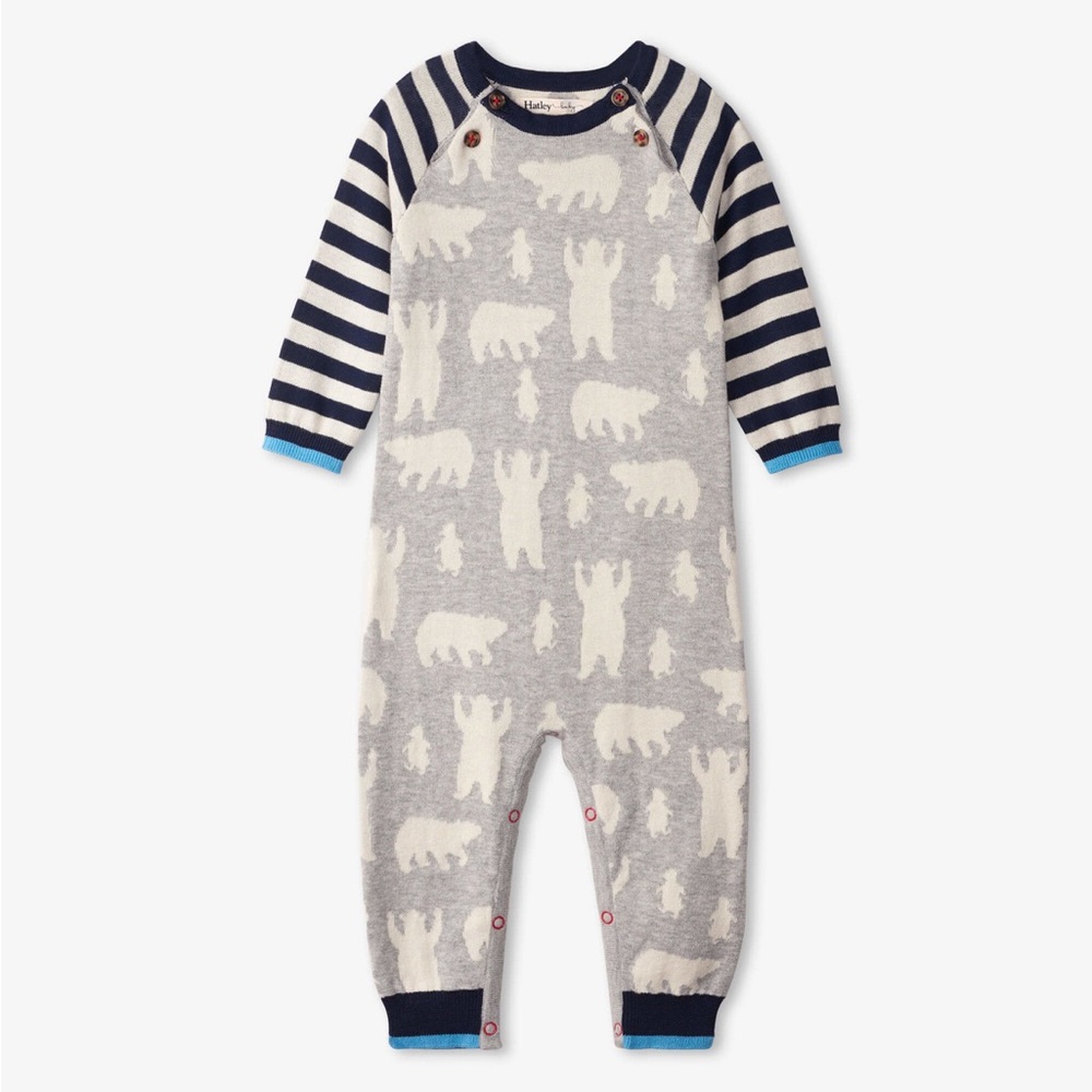 Hatley Baby Polar Bear Silhouette Baby Sweater Romper